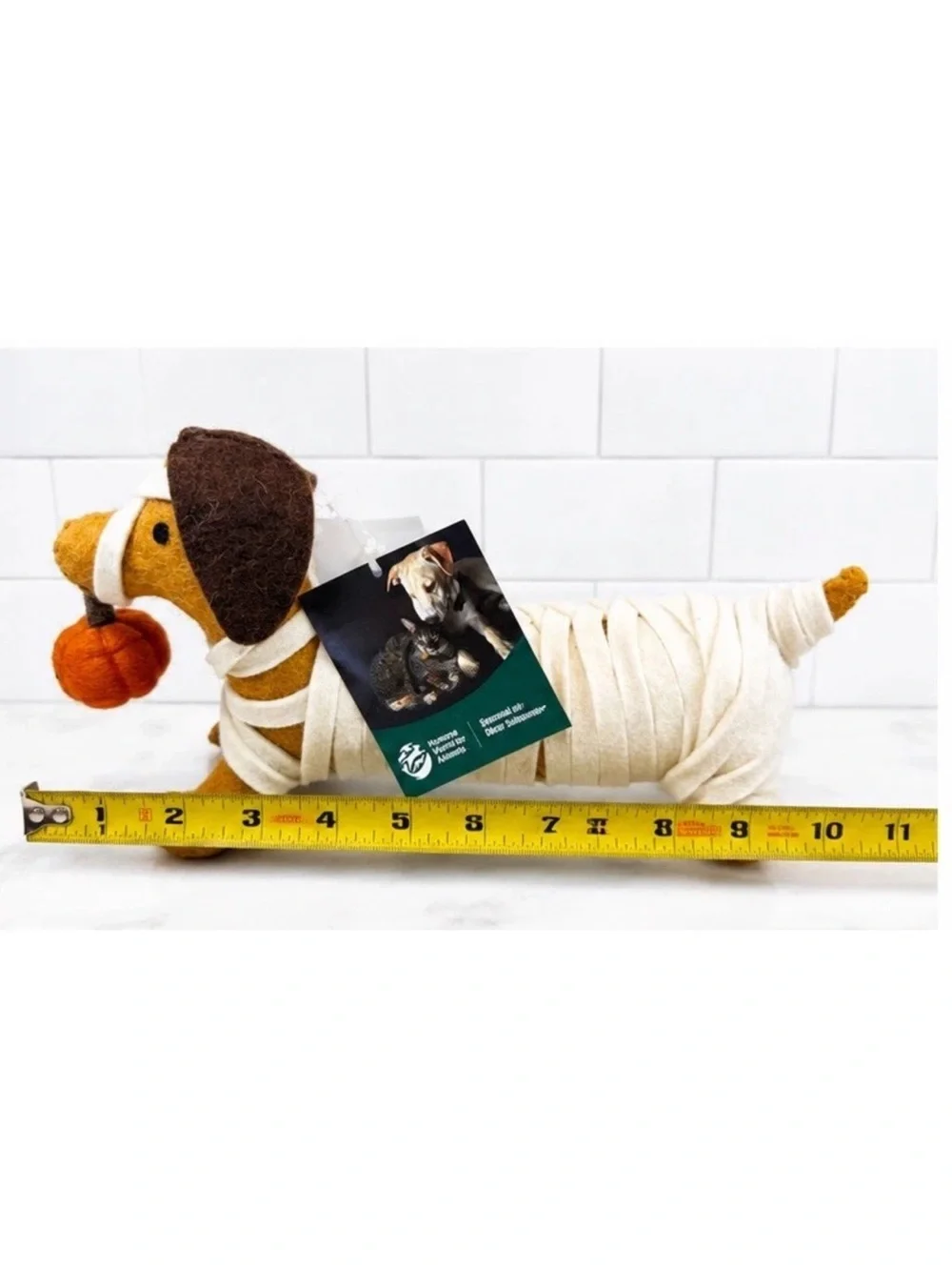 NWT HALLOWEEN WOOL FELT MUMMY DACHSHUND DOG HUMANE WORLD 11
